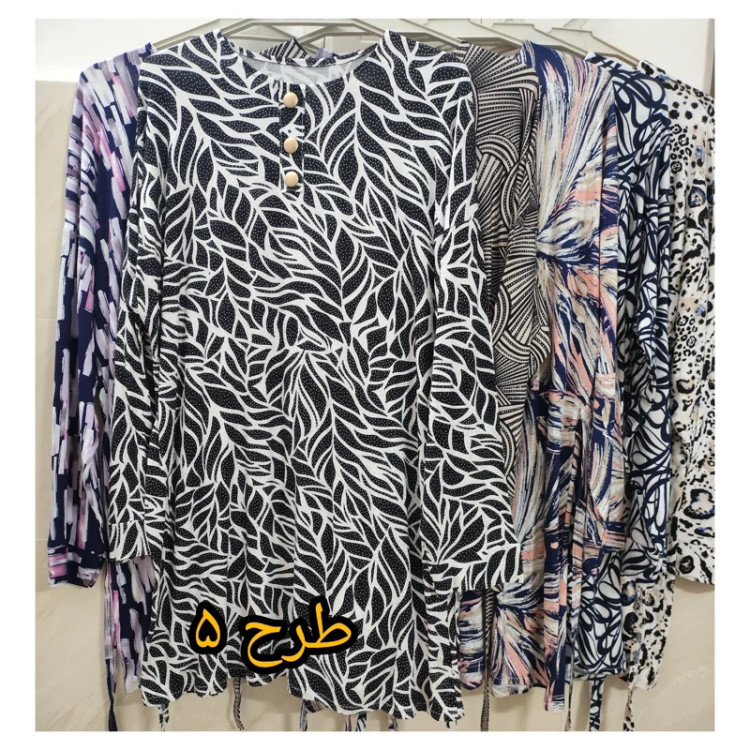 تونیک طرحدار نخپنبه سایز بزرگ زنانه