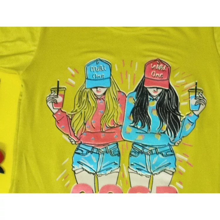 تیشرت شلوار ست دخترانه رنگ زیتونی