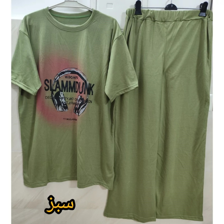 تیشرت شلوار ست زنانه سایز خیلی بزرگ سبز