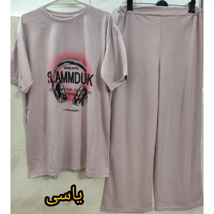 تیشرت شلوار ست زنانه سایز خیلی بزرگ یاسی