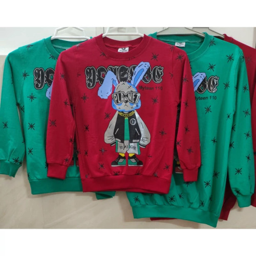 بلوز دخترانه و پسرانه (اسپورت) جنس دورس طرح خرگوش یقه گرد