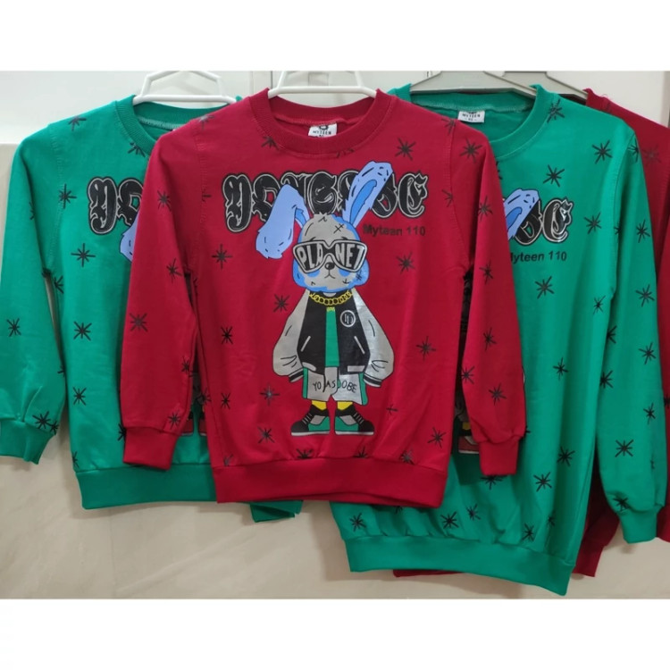 بلوز دخترانه و پسرانه (اسپورت) جنس دورس طرح خرگوش یقه گرد