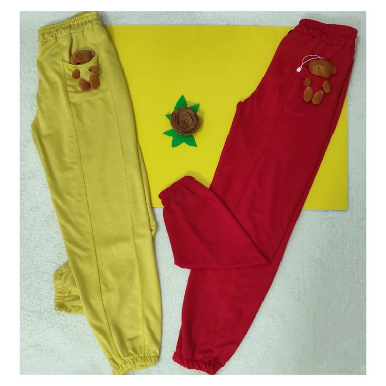 شلوار راحتی دخترانه قد 95 پشت دورس جیب دار