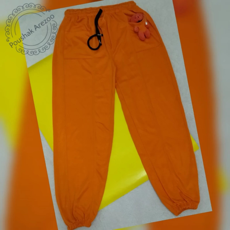 شلوار راحتی دخترانه قد 95 پشت دورس جیب دار