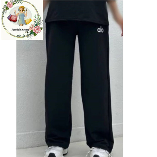 شلوار زنانه مدل بگ سایز بزرگ جنس نخ پنبه کمرکش خط دار