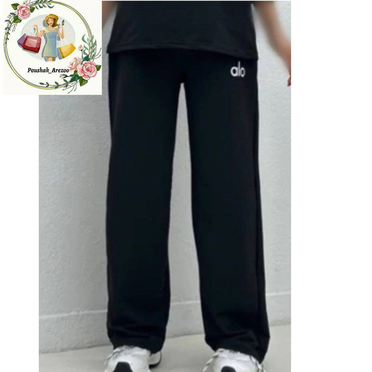 شلوار زنانه مدل بگ سایز بزرگ جنس نخ پنبه کمرکش خط دار