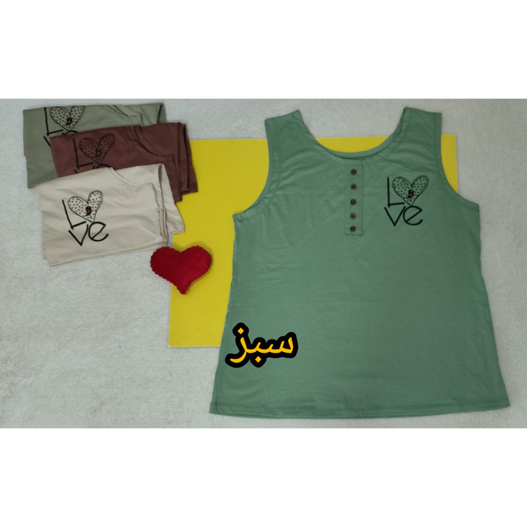 تاپ حلقه زنانه قواره بزرگ جنس نخ پنبه سبز