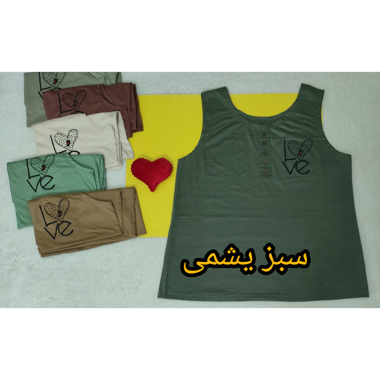 تاپ حلقه زنانه قواره بزرگ جنس نخ پنبه سبز یشمی