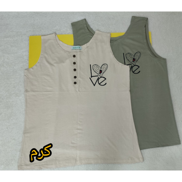 تاپ حلقه زنانه قواره بزرگ جنس نخ پنبه کرم