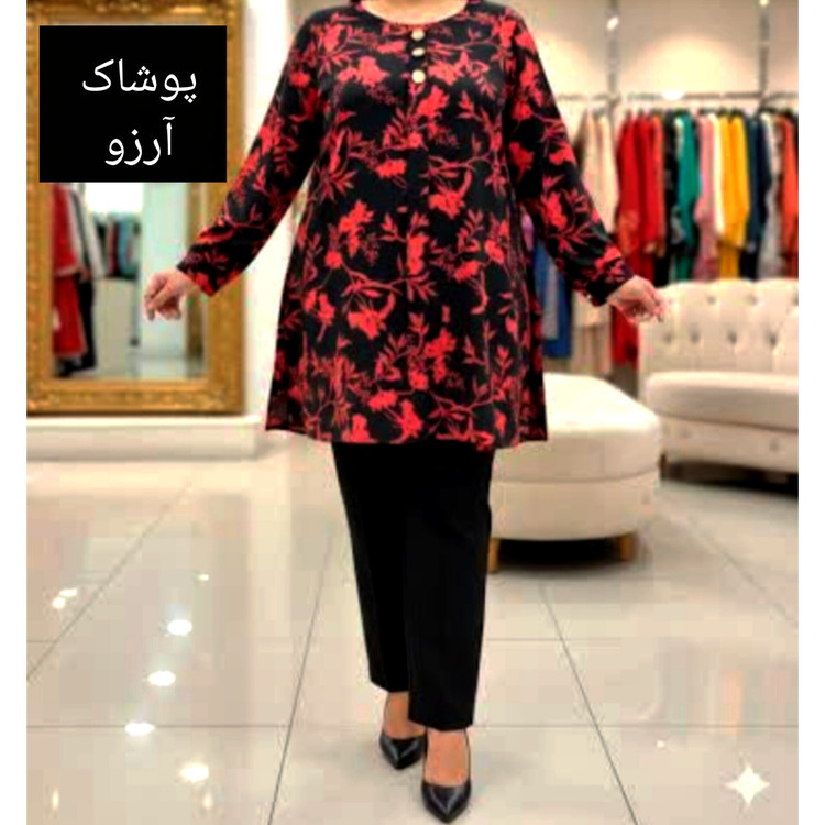شومیز مجلسی طرحدار زنانه سایز بزرگ