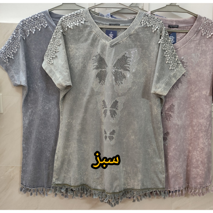 تیشرت زنانه مجلسی گیپور دار