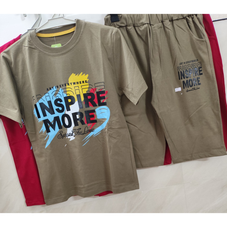 ست تیشرت و شلوارک پسرانه جنس نخ پنبه
