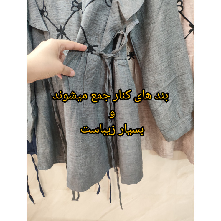 مانتو شومیزی دخترانه یقه گرد آستین دار
