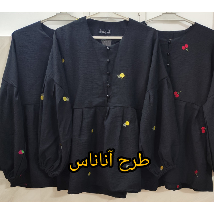 مانتو شومیزی دخترانه آستین بلند مج کش دار