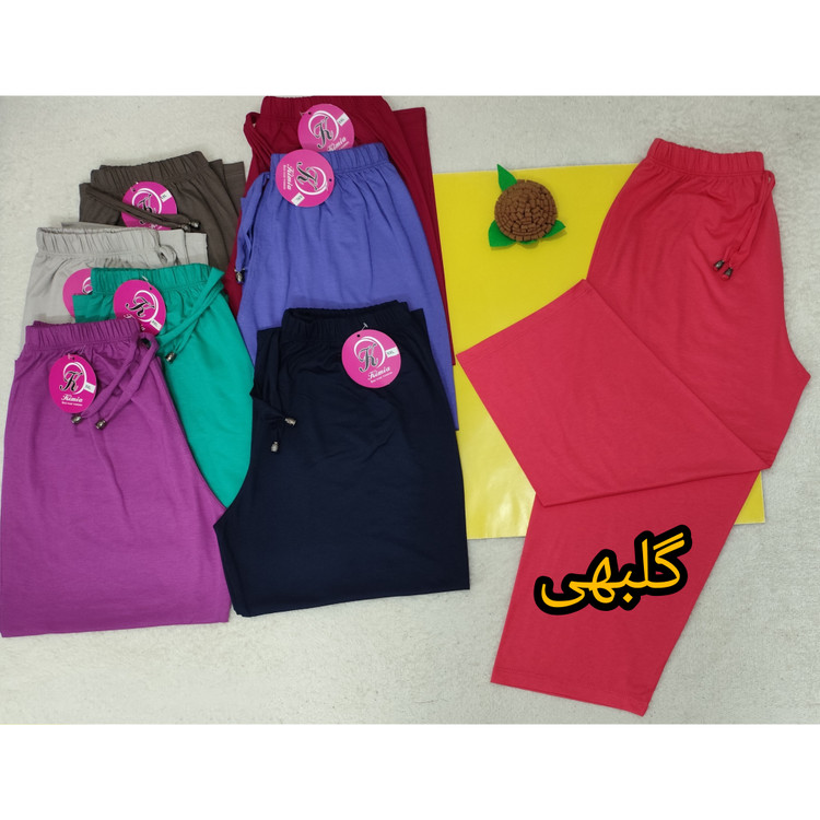 شلوارک زنانه کمرکش جنس نخ پنبه گلبهی