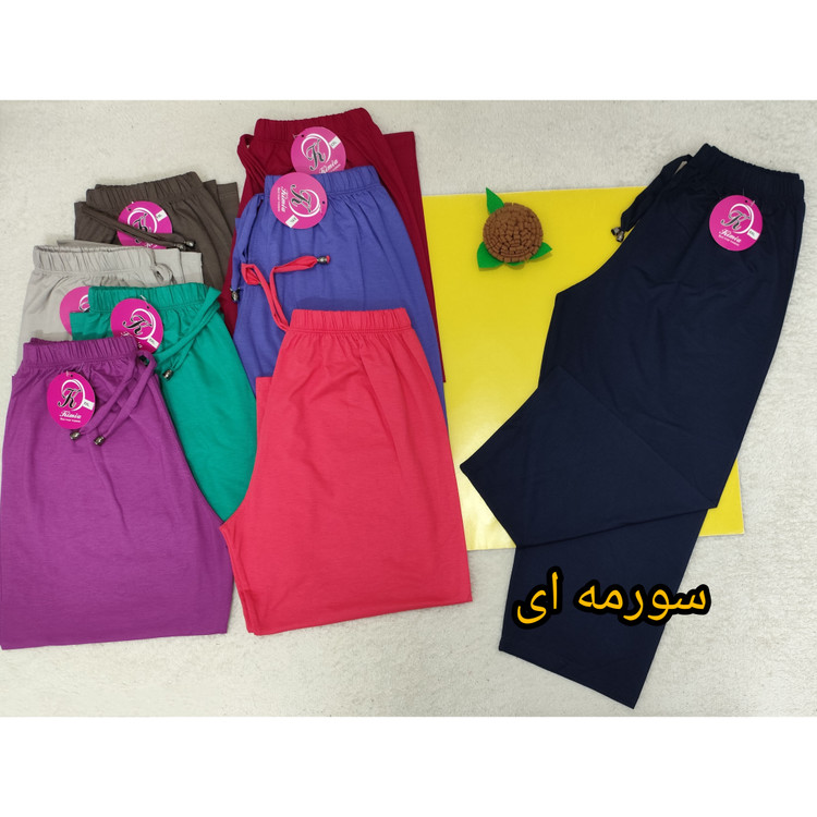 شلوارک زنانه سورمه ای جنس نخ پنبه سایز بزرگ