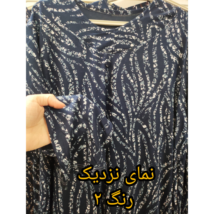 تونیک زنانه آستین بلند یقه گرد جلو پیله دار