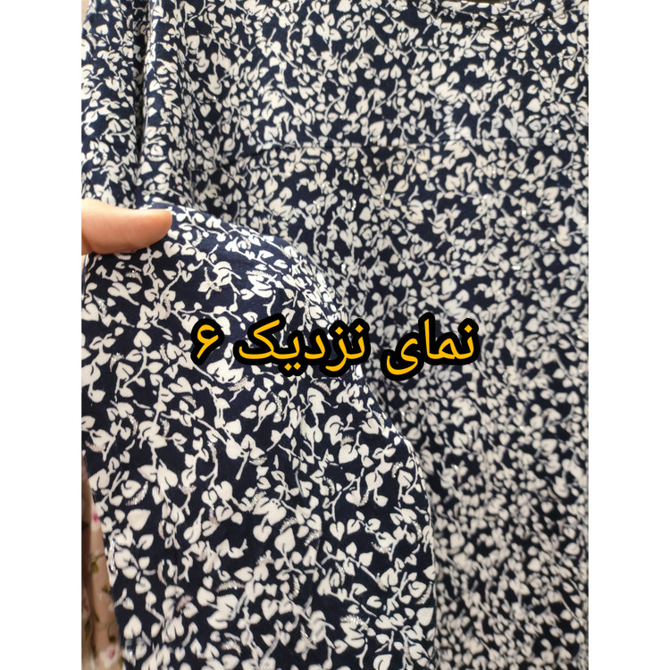 بلوز زنانه طرح دار اکلیلی آستین دار جنس الیاف پنبه کشی